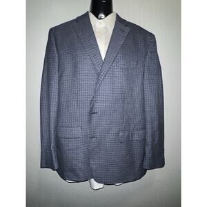 Lauren Ralph Lauren Men’s 48R Blue Plaid Blazer Sport Coat Polyester Viscose